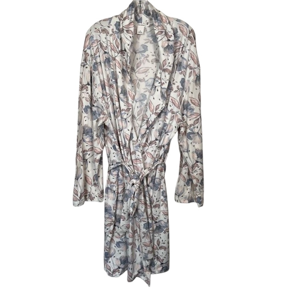 Catherine Malandrino Sz L Spring Floral Print Robe Soft NWT